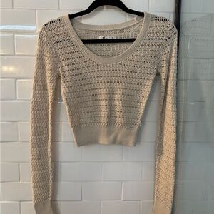 Hollister Cream Knit Sweater